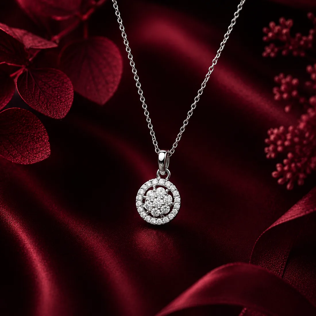 Halo Pendant with Chain