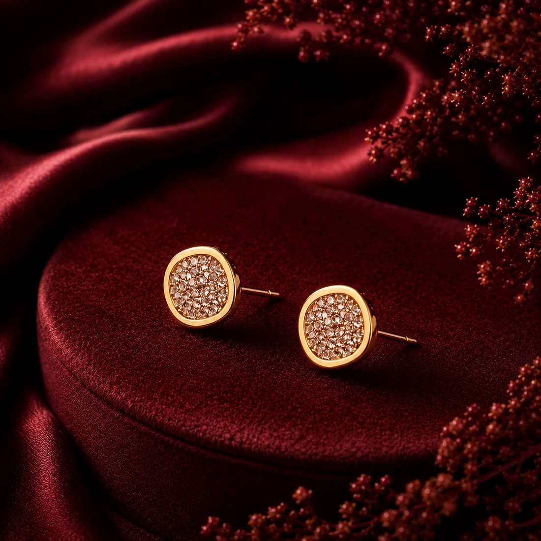 Round Pavé Studs