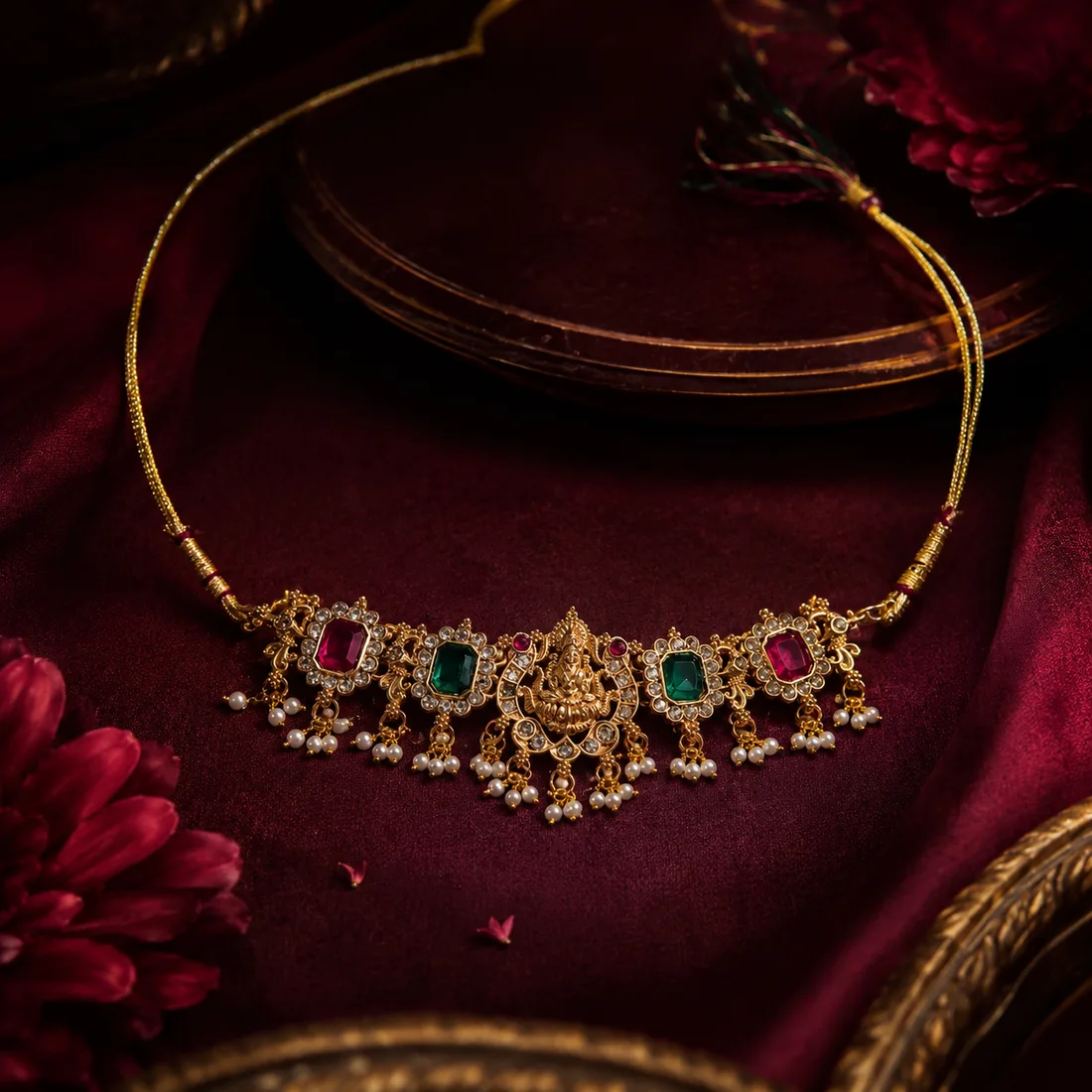 Temple Choker with Lakshmi Motif